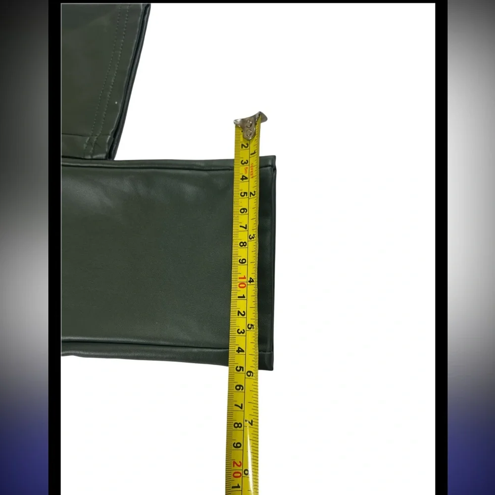 Fashion Nova‎ Olive Faux Leather Fleece Lined Straight Leg Pants Size L